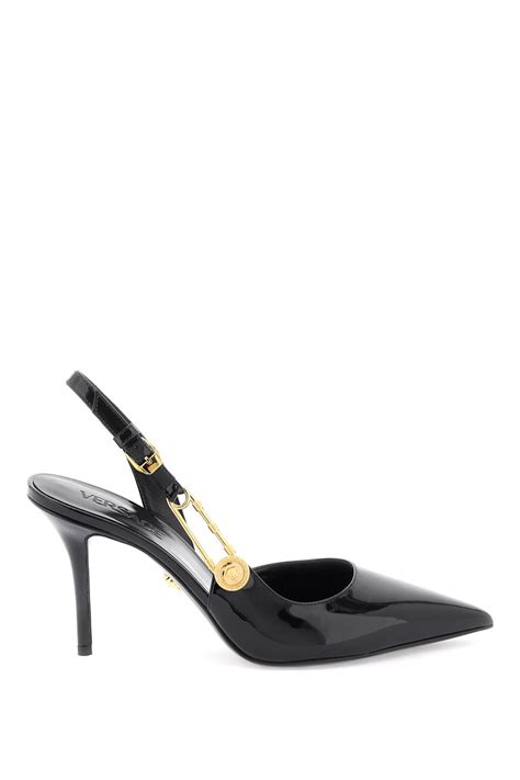 versace yellow pumps|versace safety pin slingback pumps.